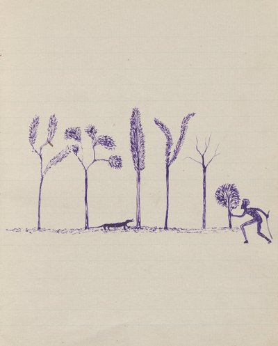Kwatkwat people - (Aboriginal hunting goanna) Sketchbook mainly of activities of Aboriginals and Whites by Tommy McRae
